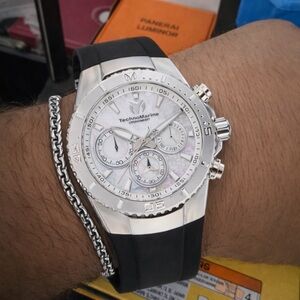 TechnoMarine Manta Sea Unisex Watch w/ Mother of Pearl Dial - 40mm, Black